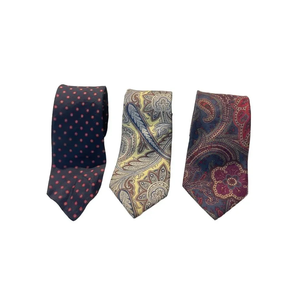 Elegant Men's Silk Neckties Set‎ - Polka Dot, Paisley, and Floral Patterns Z-17